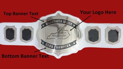 Custom Name and Woodhaven State Map Logo Wrestling Championship Belt