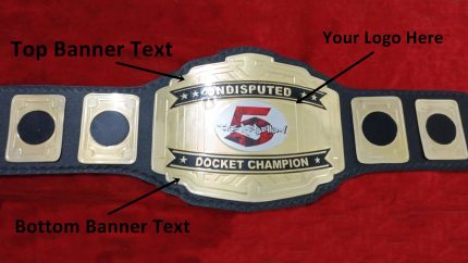 Custom Name and 5 The Rebellion Logo Wrestling Championship Belt