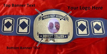 Custom Name and Couple Picture Logo Wrestling Championship Belt