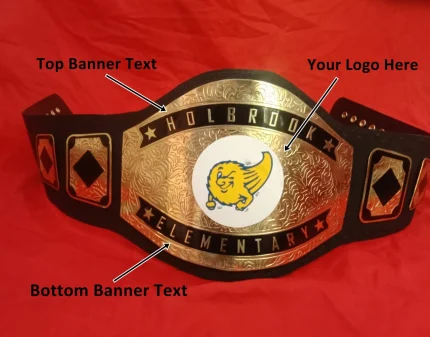 Custom Name and Emoji Logo Wrestling Championship Belt
