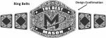 Custom Name and Mason Logo Wrestling Championship Belt - Image 3