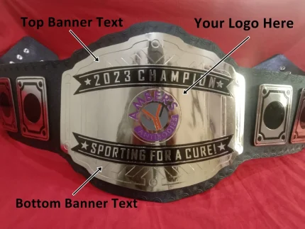Custom Name and Amber Anti Body Logo For Wrestling Championship Belt