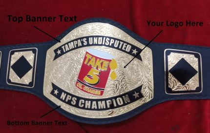 Custom Name and Take 5 Oil Change Can Logo Wrestling Championship Belt