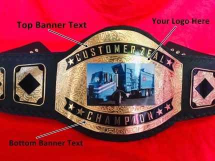 Custom Name and Truck Picture Logo Wrestling Championship Belt