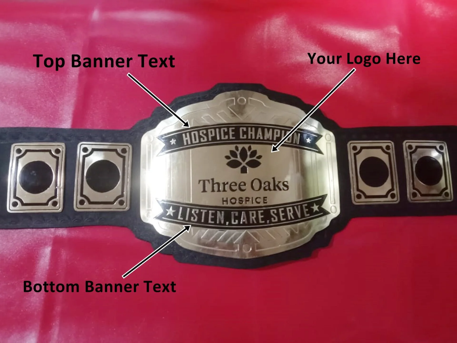 4-29-1920x1440-1.webp Custom Name and Three Oaks Logo Med Care Wrestling Championship Belt - Image 1