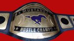 Blue Racing Horse Logo Wrestling Championship Belt - Image 4