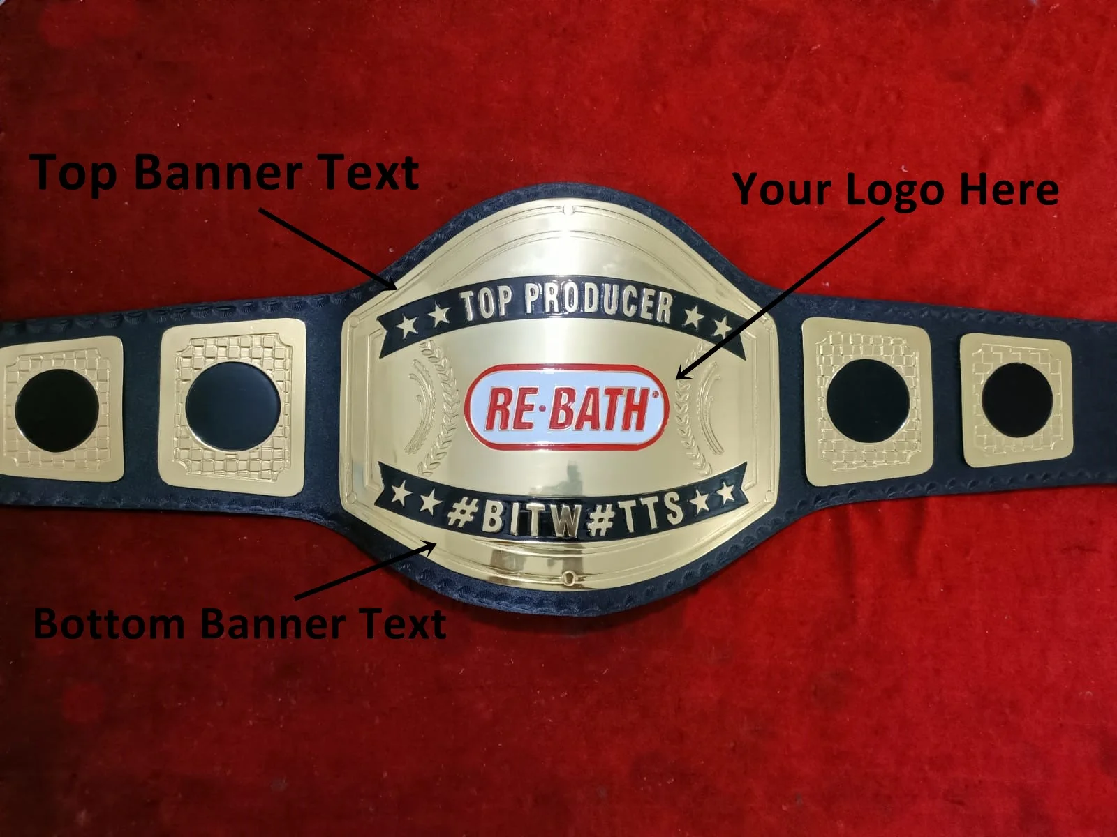 5-15.webp Custom Name and RE BATH Logo Wrestling Championship Belt - Image 1