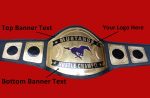 Blue Racing Horse Logo Wrestling Championship Belt