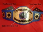 Custom Name and Team Blue Jitsu Logo Wrestling Championship Belt